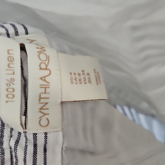 2/$20 Cynthia Rowley - 100% Linen Striped Sleeveless Romper - Size 4 - Picture 4 of 5